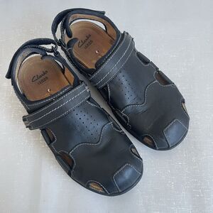 Clark’s Men's Leather Fisherman Sandals Black Closed Toe Comfort Shoes Size 10 M